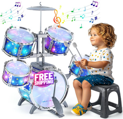 Juego De Bateria Bateria De Juguete Para Niños Ninos Bombo Tambores Regalo TOP