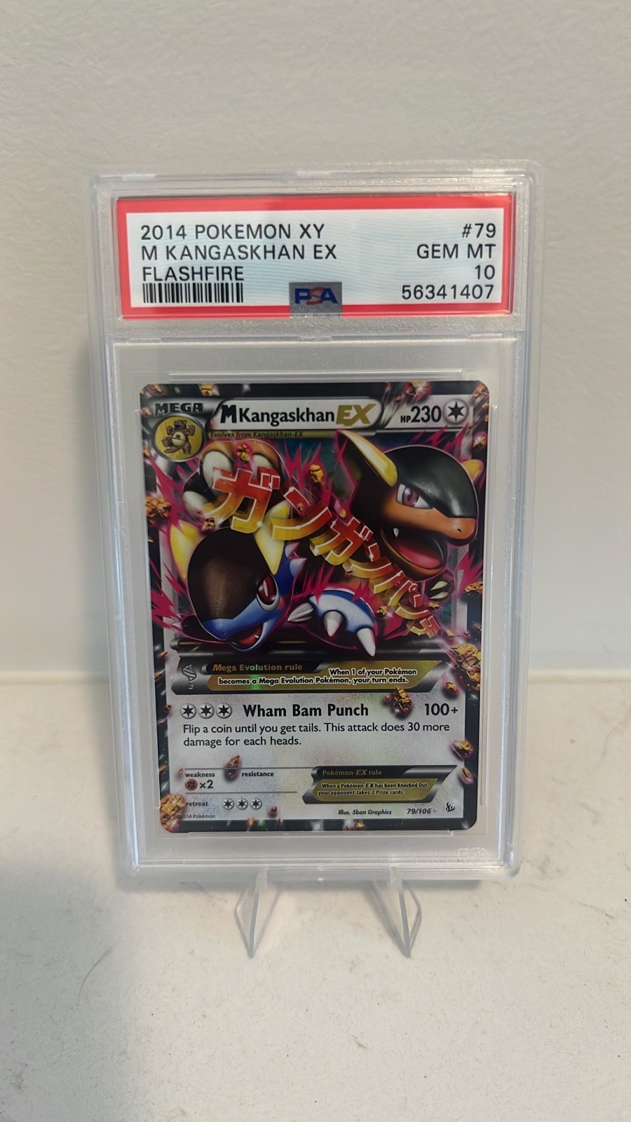 2014 Pokemon XY Flashfire #79 Mega M Kangaskhan EX Holo PSA 10