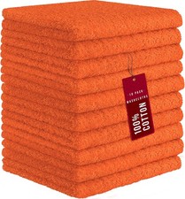 10 Pack 100 Cotton Wash Cloth, Luxurious Soft, 12 x 12 inch Ultra Absorbent,