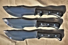 UBR CUSTOM HANDMADE HIGH CARBON STEEL SET OF TRACKER KNIVES WITH LEATHER SHEATH