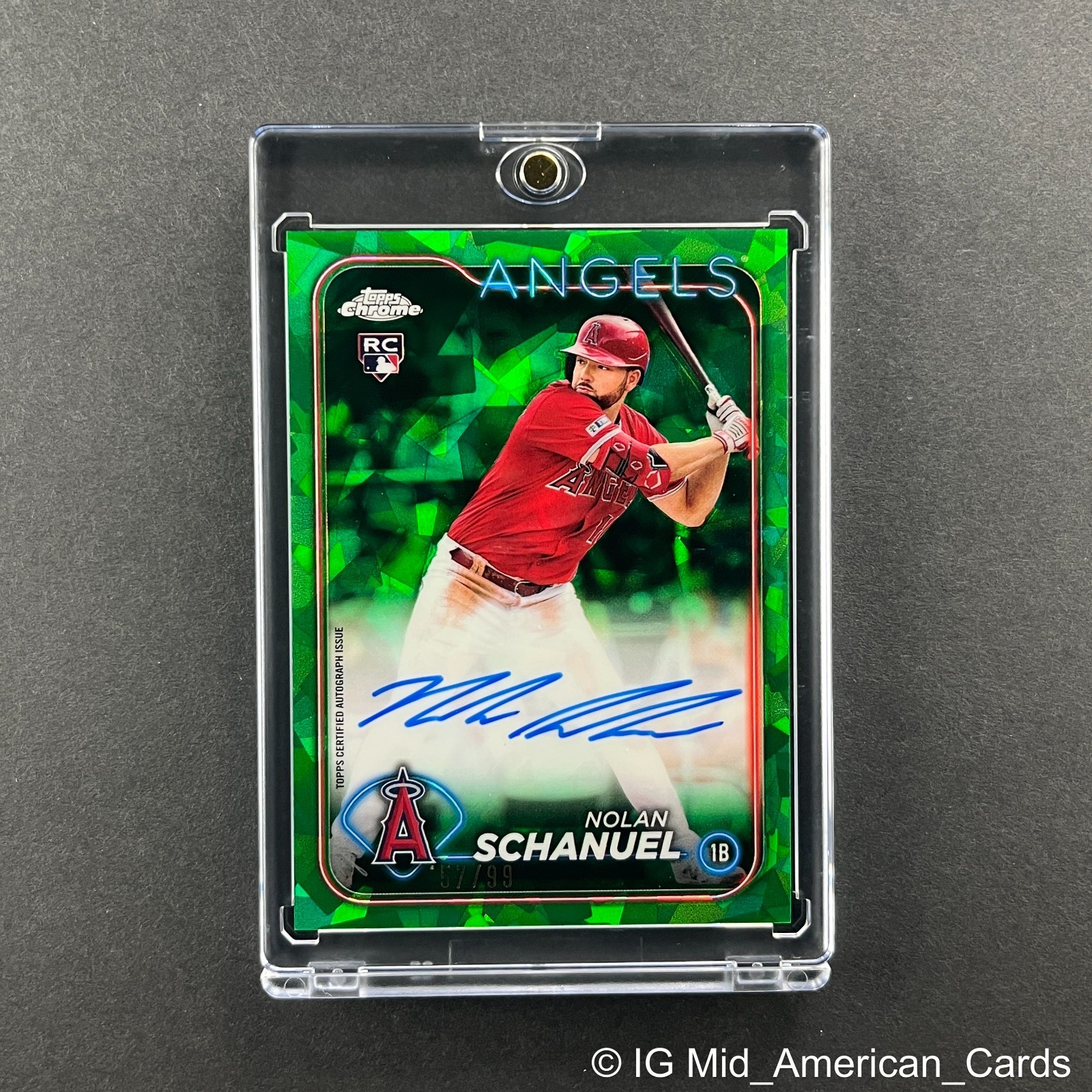 2024 Topps Chrome Sapphire Update #USA-NS Nolan Schanuel Rookie Green Auto /99