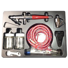 Paasche VLS SET Double Dual Action Siphon Feed Airbrush Kit Hobby Cake Tattoo