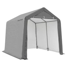 Klutch 10ft. x 10ft. x 9.6ft. Portable Shed, Gray