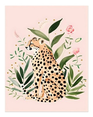 Elegante Cheetah-Wandkunst Naturinspirierte Dekoration Moderne Natur