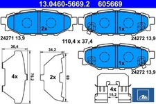 Ate 13.0460-5669.2 Bremsbelagsatz für Scheibenbremse Bremsbelagsatz für Subaru 