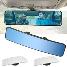 11.4-Inch Universal Clip On Rearview Mirror with 2 PCS Blind Spot Mirrors