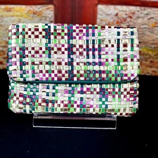 Deux Lux Vegan Metallic Woven Clutch - Metallic Closure