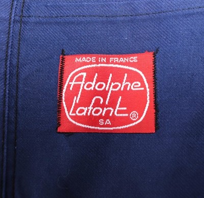 Vintage 1960s Blue Cotton Twill Work Jacket ADOLPHE LAFONT Sz M/L