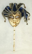 Italian Venetian Handheld Mardi Gras Mask - Made in Italy - Venezia 25
