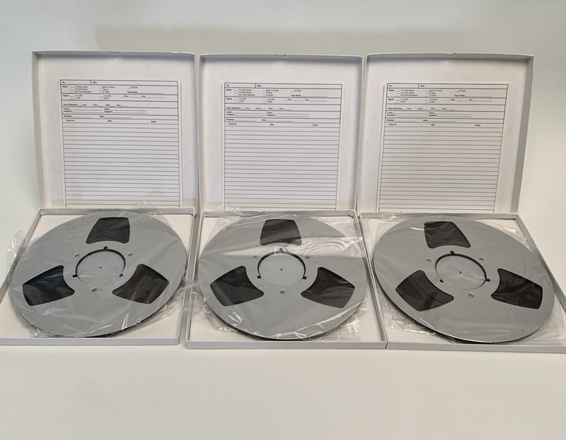Three Reels, Quantegy 456 1/4”x2500’ NOS Recording Tape