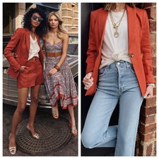 Veronica Beard NWT Baltazar Linen Peplum Dickey Jacket In Clay Size 0