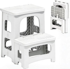 2 Step Stool Foldable, Non-Slip Steps, Folding Step Stool for Adults  Kids, Pla