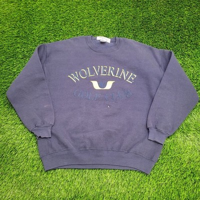 VTG Wolverine Golf Club Sweatshirt XL 24x26 Navy-Blue