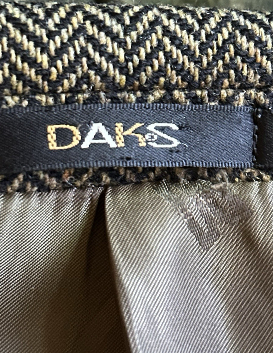DAKS Brown Wool Herringbone Triple Patch Pocket H… - image 8