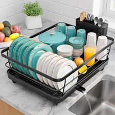 Dish Rack for Kitchen Counter Organizer with Tray Home and Apartment Decor