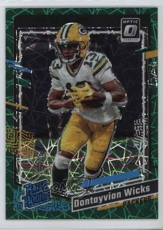 2023 Donruss Optic Rated Rookie Green Velocity Prizm Dontayvion Wicks #249 04xc