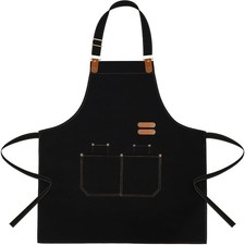 Apron Home Kitchen Cooking Baking Gardening for Women Men Black