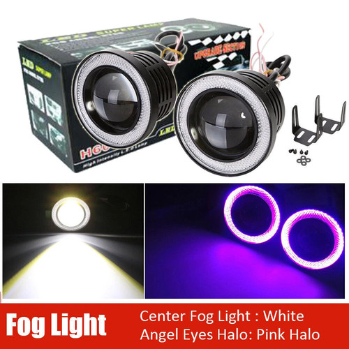 3.5" 89mm LED Fog Light Projector Driving Lamp COB Angel Eye Halo Ring Purple - Picture 3 of 14