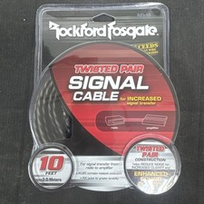 Rockford Fosgate RFI-10 10ft Twisted Pair Signal RCA Cable w/ Woven Outer Shield