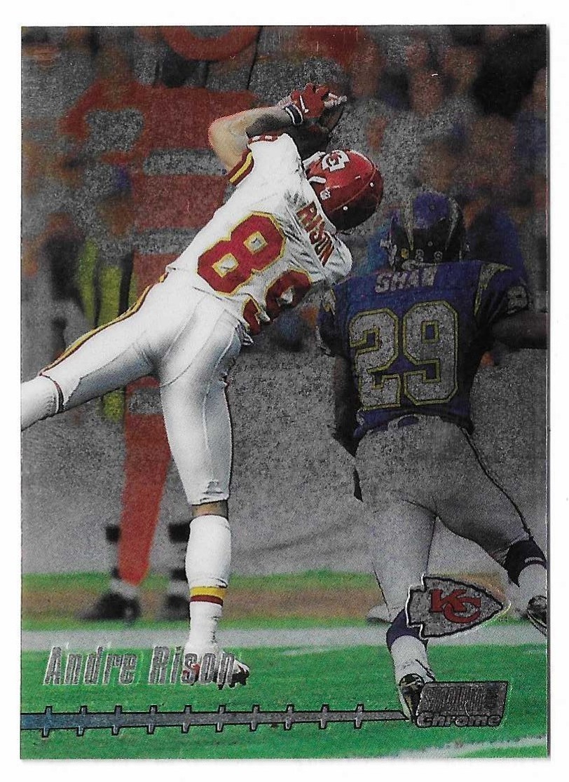 1999 Stadium Club Chrome Football Andre Rison Card #105 Kansas City Chiefs
