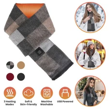 Winter Electric Heated Unisex Scarf USB Heat Neck Wrap Outdoor Warmer or Battery