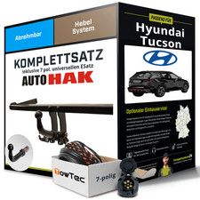 Für HYUNDAI Tucson Typ TL,TLE Anhängerkupplung abnehmbar +eSatz 7pol uni 15- Set