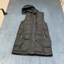 Zara Puffer Vest Womens Medium Black Hood Sof...