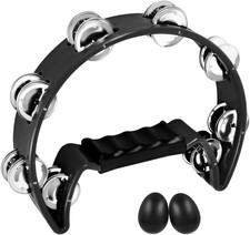 Tambourine Metal Jingles Handheld Percussion Half-Moon Egg Shakers KTV Party