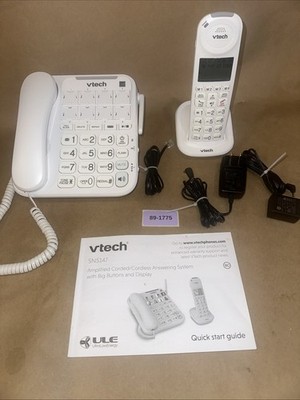 VTech SN5147 Amplified Corded/Cordless Senior Phone with Answering Machine