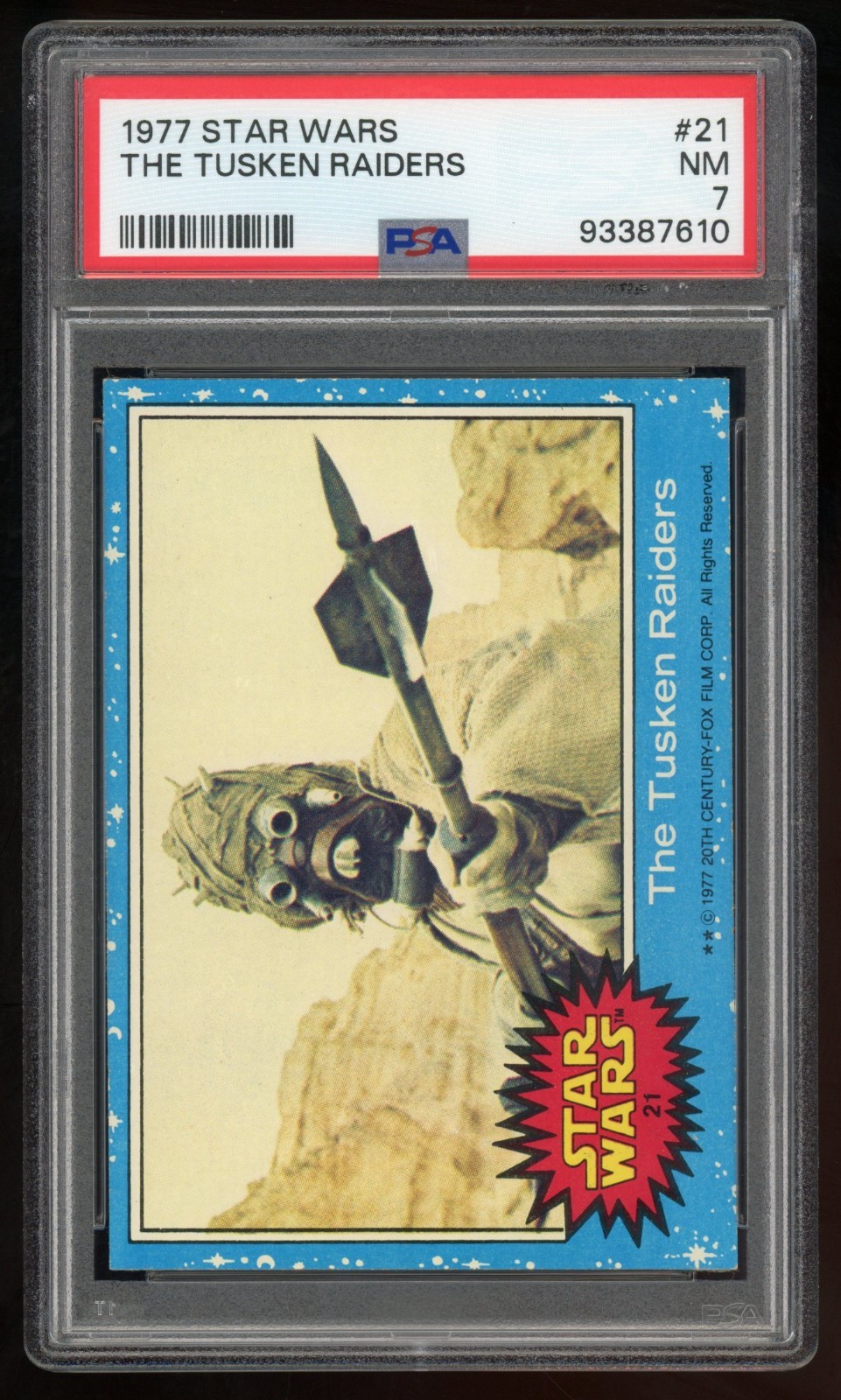 1977 Topps Star Wars Trading Card #21 The Tusken Raiders Left 1st Series PSA 7