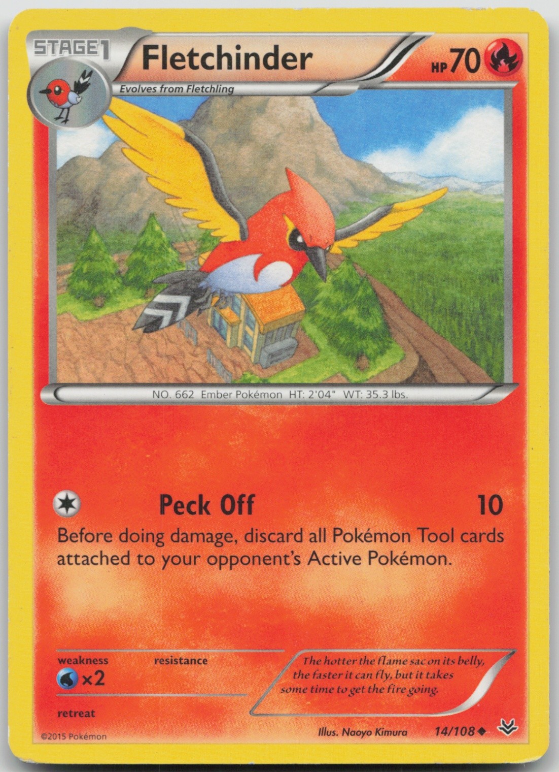 Fletchinder 14/108 Uncommon XY - Roaring Skies LP Normal