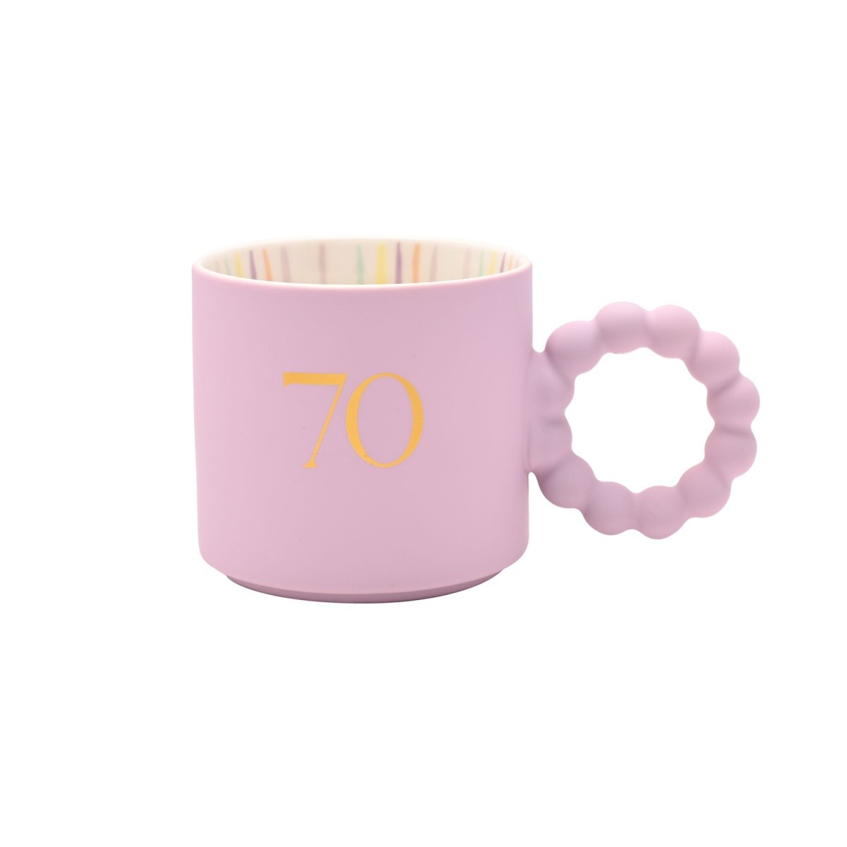 70th Birthday Gift Boxed Mug Confetti Design by Widdop Unique Gifts for Women
