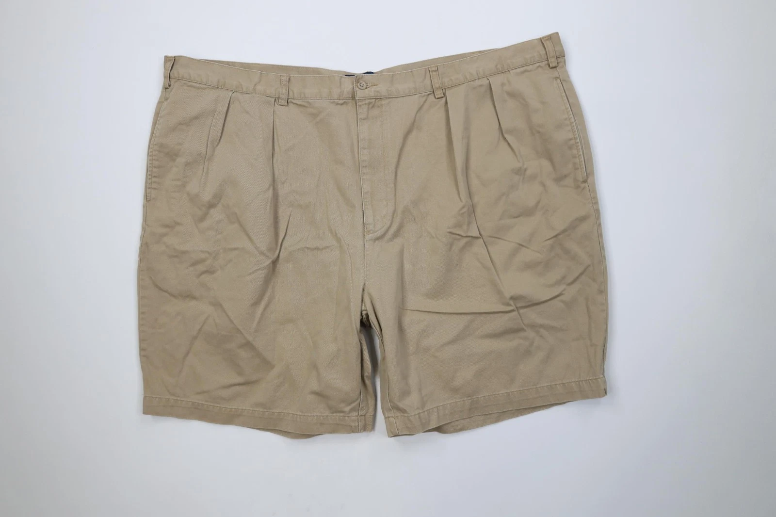Vtg 90s Ralph Lauren Mens 52 Big Faded Pleated Above Knee Chino Shorts Cotton