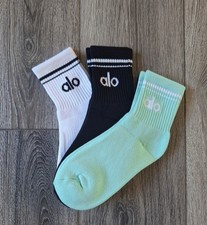 ALO UNISEX HALF-CREW THROWBACK SOCKS 3 pairs brand new