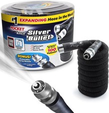 Pocket Hose Silver Bullet 25 ft Turbo Shot Nozzle Multiple Spray Patterns Expand