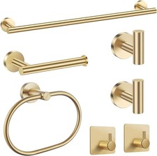 Brushed Gold Bathroom Accessories Set 7 Pieces Gold Towel Bar Bathroom Hardware