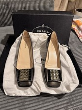 Great Pre Owned Prada Womens Calzature Donna Heels Grafite Taffetas Glamou 37.5