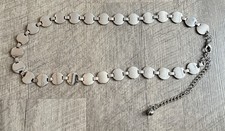 Silver Tone Metal Belt Circle Pattern Boho Retro 80s 90s