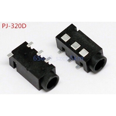 20Pcs 3.5mm Female Audio Connector 4 Pin SMT SMD Stereo Headphone Jack PJ-320D *