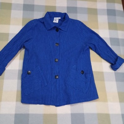 mill valley clothing company Blue Check Chunky Button-Up  Size Medium With...