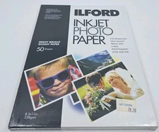 NEW Ilford Pro Heavyweight Glossy Inkjet Photo Paper 50 Sheets 8.5x11 - 1922295