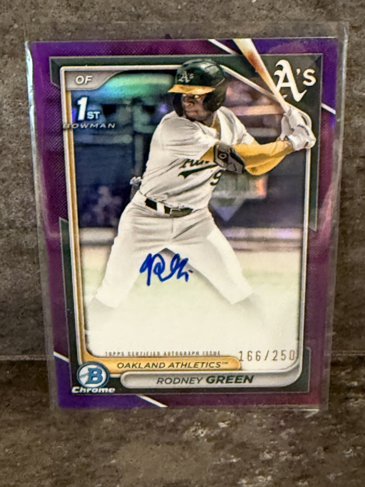 Rodney Green 2024 Bowman Chrome 1st Auto Purple Refractor /250 Athletics