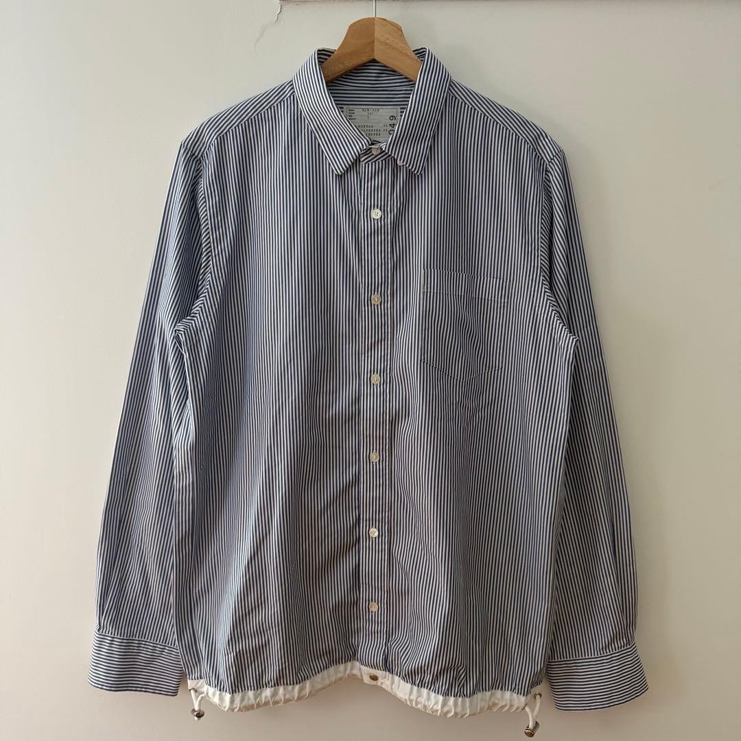 sacai Blue Stripe Cotton-Polyester Shirt L Excellent Condition