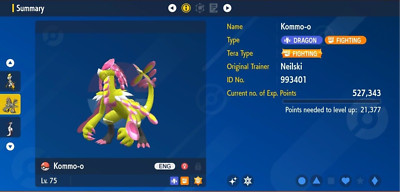 Pokemon Scarlet & Violet 6IV Shiny KOMMO-O Max EVs