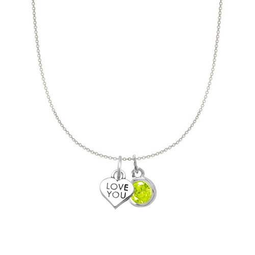 Collier breloque étoiles précieuses en argent sterling « Love You » et pierre de naissance - Photo 7/39