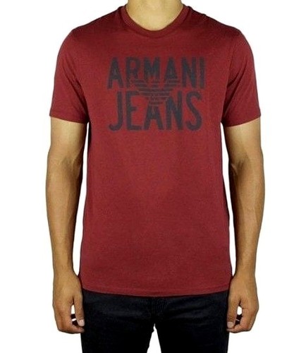New Mens EA7 Armani Jeans 6X6T59 6JPFZ T Shirt Bordeaux Size S  8053320983470 | eBay
