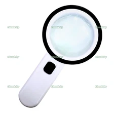30X Jumbo Handheld Magnifying Glass w/ 12 Bright LED Light Illuminated Magnifier