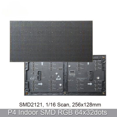 Indoor P4 LED Full Color Module Display 256*128mm 64*32 Pixels 1/16 Scan Matrix