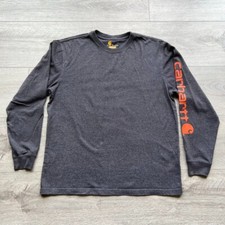 Carhartt T Shirt Mens Size M Gray Long Sleeve Original Fit Casual Crew Neck