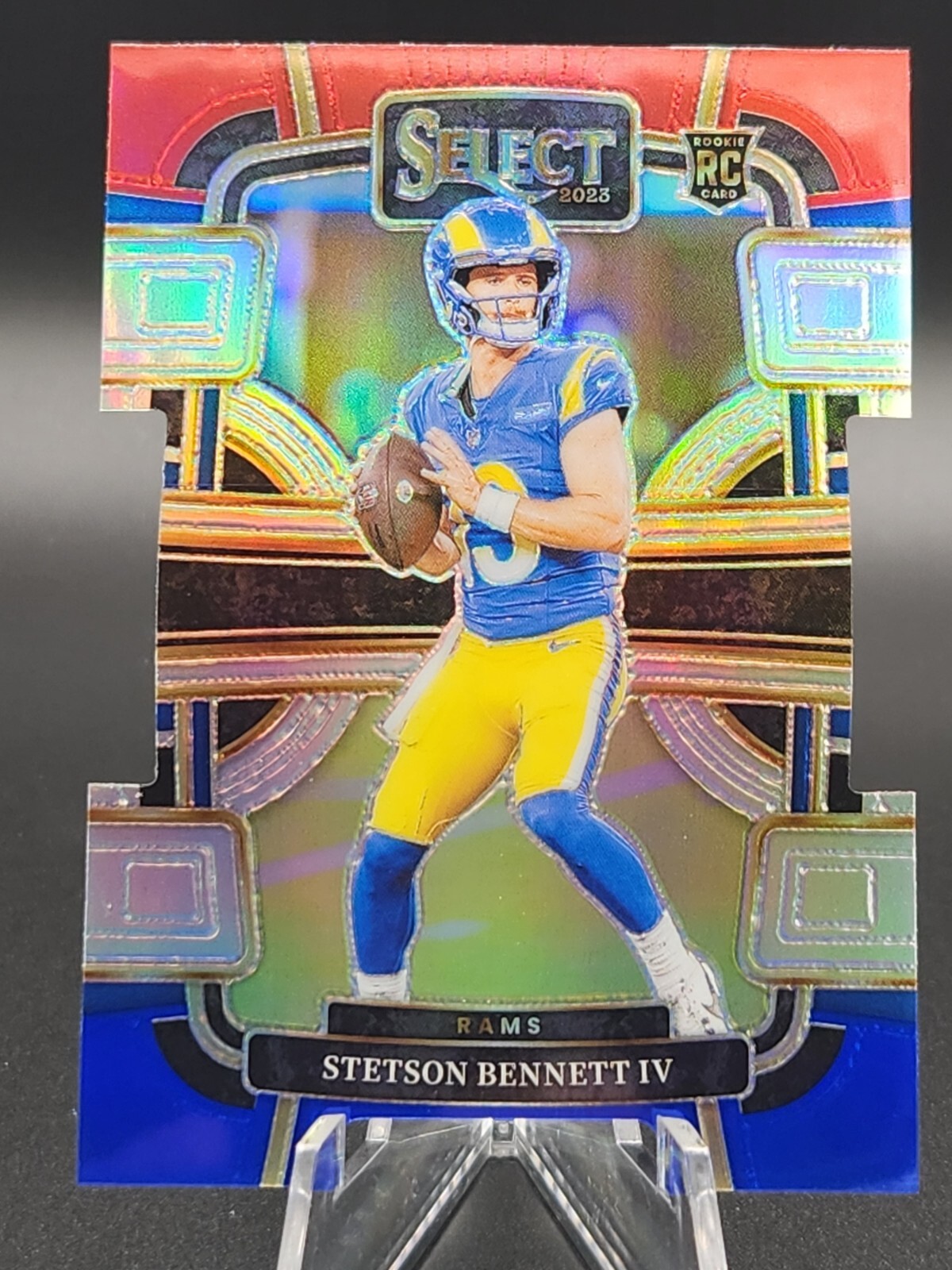 2023 Select Stetson Bennett IV Red and Blue Prizm Concourse Die Cut Rams Rookie